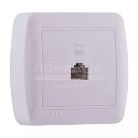 Розетка компьютерная открытой установки, без заземления, пластик, белая, Lezard, Demet, 711-0200-139