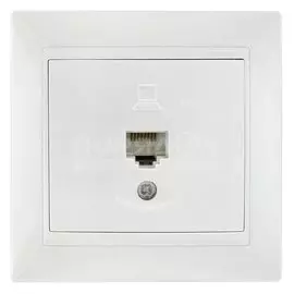 Розетка компьютерная скрытой установки, без заземления, белая, Ledard, RJ45, 6078666