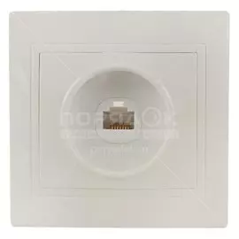 Розетка компьютерная скрытой установки, без заземления, слоновая кость, TDM Electric, Таймыр RJ46, SQ1814-0121