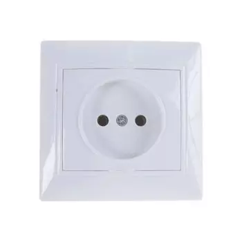 Розетка скрытой установки, 1 гнездо, без заземления, 16 А, ABS пластик, IP20, белая, UNIVersal, Севиль, С0022