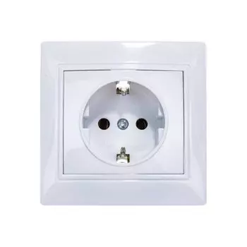Розетка скрытой установки, 1 гнездо, с заземлением, 16 А, ABS пластик, IP20, белая, UNIVersal, Севиль, С0028