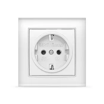 Розетка скрытой установки, 1 гнездо, с заземлением, 16 А, ABS пластик, IP20, белая, UNIVersal, Бриллиант, 7947625
