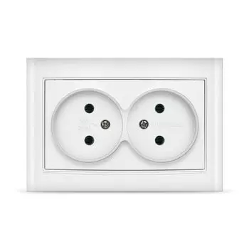 Розетка скрытой установки, 2 гнезда, без заземления, 16 А, ABS пластик, IP20, белая, UNIVersal, Бриллиант, 7947519