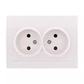 Розетка скрытой установки двухместная Lezard Deriy 702-0202-128, белая