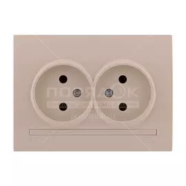 Розетка скрытой установки двухместная Lezard Deriy 702-0303-128, кремовая