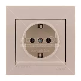 Розетка скрытой установки одноместная Lezard Deriy 702-0303-122 с заземлением, кремовая