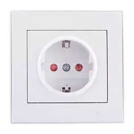Розетка скрытой установки одноместная Lezard Rain 703-0202-124 белая с защитной шторкой