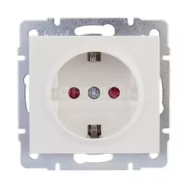 Розетка скрытой установки одноместная Lezard Rain 703-0288-124 белая с защитной шторкой