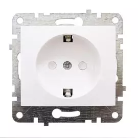 Розетка скрытой установки одноместная Quel Lumina 4105-0101-90102 белая с защитной шторкой