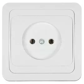 Розетка скрытой установки, 1 гнездо, без заземления, 10 А, пластик, белая, TDM Electric, Валдай, SQ1804-0007