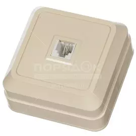 Розетка телефонная открытой установки, 1 гнездо, без заземления, IP20, слоновая кость, TDM Electric, Ладога RJ-11, SQ1801-0023