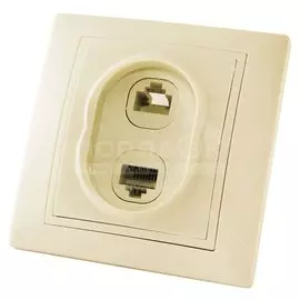 Розетка телефонная + сетевая скрытой установки RJ45 TDM Electric SQ1814-0123 слоновая кость