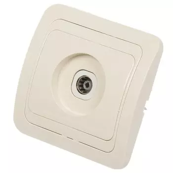 Розетка телевизионная скрытой установки, 1 гнездо, ABS пластик, IP20, слоновая кость, тупиковая, UNIVersal