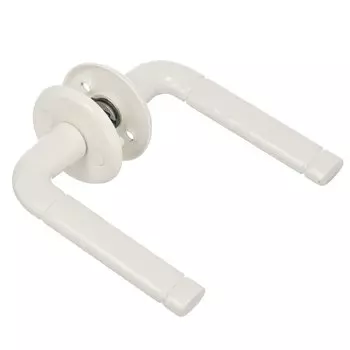 Ручка дверная Аллюр, 16/028 WW, 14 861, для финских дверей, комплект ручек, белая, алюминиевый сплав