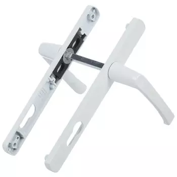 Ручка дверная Булат, РФ 85.25.01.9016 УРАЛ-М, 15997, комплект, белая, алюминиевый сплав