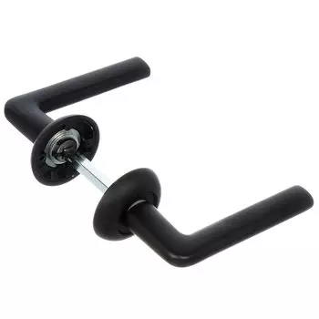 Ручка дверная Фабрика Замков, INDU BB, 111 493, черная, алюминий