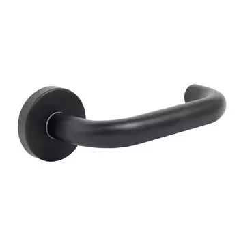 Ручка дверная Стандарт, 0203 SS (60-90) BLACK INOX, 14 872, черная, нержавеющая сталь