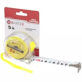 Рулетка 5х25 мм, с фиксатором, прозрачный корпус, Bartex, M-20