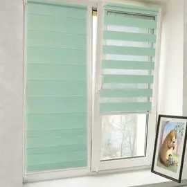 Рулонная штора 160хполотно 43 см, ширина крепления 47 см, мятная, СРШ-01МК-41041