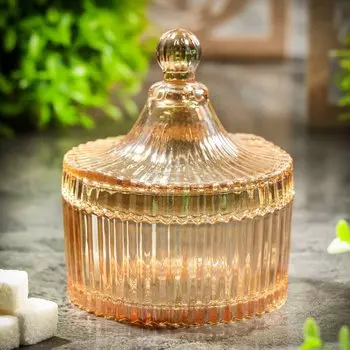 Сахарница 160 мл, стекло, 12.5 см, с крышкой, Y4-4904