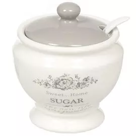 Сахарница 220 мл, доломит, с ложкой, Daniks, Классик, HC3D05-N1