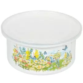 Салатник эмалированная сталь, круглый, 2.5 л, с крышкой, Керченский металлургический завод, 72404/42404-112/4.03-У4