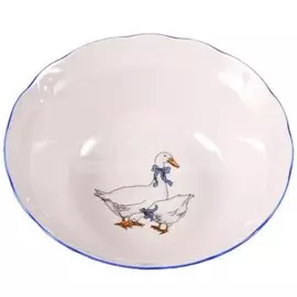 Салатник керамика, круглый, 0.3 л, Надежда Гуси, Добрушский фарфоровый завод, 9С1667/1Ф34