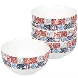 Салатник керамика, круглый, 4 шт, 0.54 л, подарочная упаковка, Пэчворк, 298322