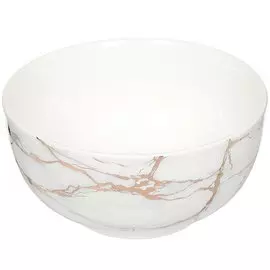 Салатник керамика, круглый, 14 см, 0.55 л, Белый мрамор, Daniks