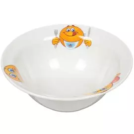 Миска керамика, круглая, 0.55 л, Смайлики 1, Добрушский фарфоровый завод, 4С0552