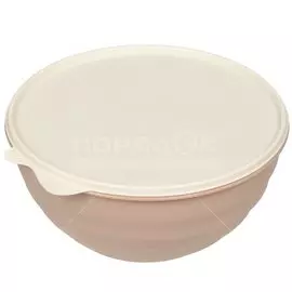Миска пластик, круглая, 1.55 л, с крышкой, Wave, Бытпласт, С32281