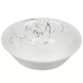 Салатник стекло, круглый, 16.5 см, Эскиз розы, NRW65T/4, белый