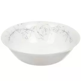 Салатник стекло, круглый, 23 см, Эскиз розы, NRW90T/4, белый