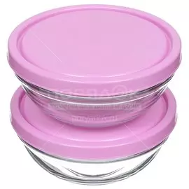 Салатник стекло, круглый, 2 шт, 17.2 см, с крышкой, Chef's, Pasabahce, 53563BT/D2