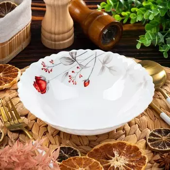 Салатник стеклокерамика, круглый, 19 см, 0.7 л, низкий, Вероника, Daniks, LHDW75/220303