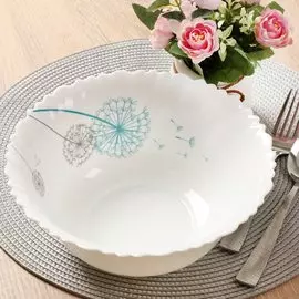 Салатник стеклокерамика, круглый, 23 см, 2 л, Одуванчик, Daniks, LHW-90-130313