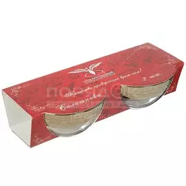 Салатник стекло, круглый, 2 шт, 16 см, Версаче, Гусь-Хрустальный Стекольный Завод, EAV/GE08-1425