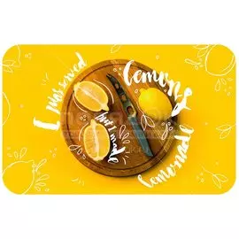 Салфетка для стола пластик, 41х26 см, прямоугольная, Лимоны