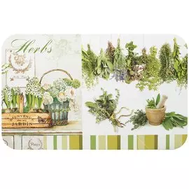 Салфетка для стола пластик, 41х26 см, прямоугольная, Травы