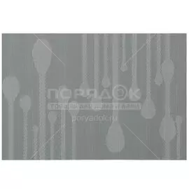 Салфетка сервировочная полимер, 45х30 см, прямоугольная, серая, Ложки, Y3-1127