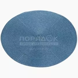 Салфетка для стола полимер, 38х38 см, круглая, голубая, Y6-2544