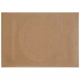 Салфетка для стола полимер, 45х30 см, прямоугольная, бежевая, Приборы, Y4-4337