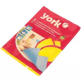 Салфетка для уборки сверхвпитывающая, 3 шт, универсальная York