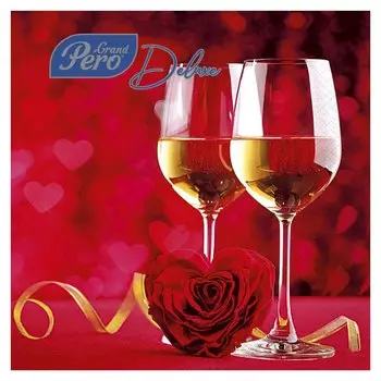 Салфетки Лилия, Романтический вечер, 20 шт, 3 слоя, 33х33 см