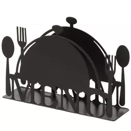 Салфетница металл, 15х4х10 см, черная, Меню, Y4-3332