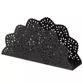 Салфетница металл, 15х4х7.5 см, черная, Кружево, Y4-3328