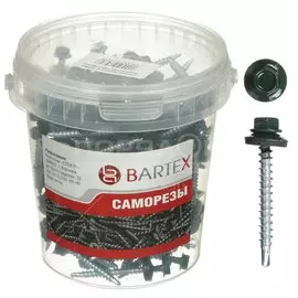 Саморез кровельный, диаметр 4.8х50 мм, 150 шт, зеленый, банка, Bartex