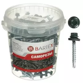 Саморез кровельный, диаметр 4.8х38 мм, 250 шт, зеленый, банка, Bartex