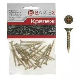 Саморез универсальный, диаметр 5х20 мм, 40 шт, оцинкованный, пакет, Bartex