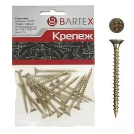 Саморез универсальный, диаметр 5х40 мм, 25 шт, оцинкованный, пакет, Bartex